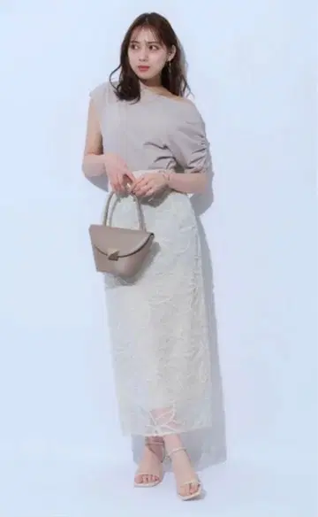 마이 스트라다 프린지 자수 타이트 스커트