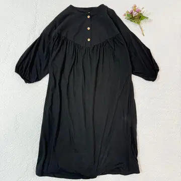 ZARA 블랙 롱 원피스 튜닉 M 사이즈 셔츠 원피스 버튼