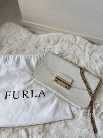 FURLA 화이트 가죽 숄더백