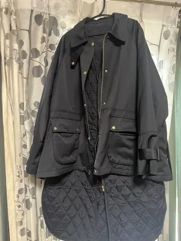 블랙 퀼팅 아우터