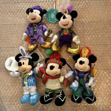 디즈니 봉제 인형 배지 미키 5개 세트 택 포함
