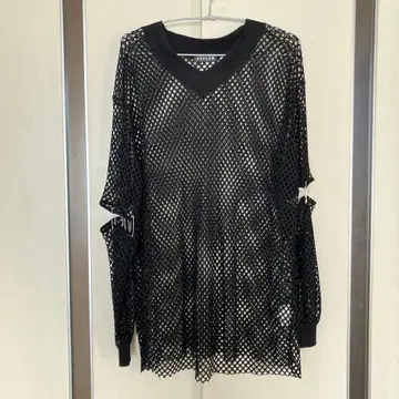 REFLEM 블랙 메쉬 긴팔 T셔츠