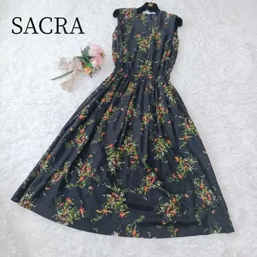 최근 모델 [SACRA] 롱 원피스 꽃무늬 플레어 보타니컬 M