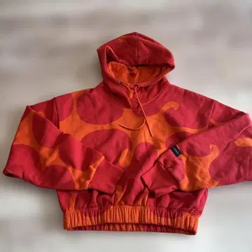 adidas marimekko 크롭 후드티 S 빨간색 오렌지