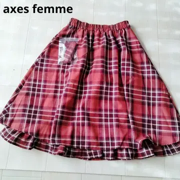 axes femme 체크 무늬 플레어 스커트 체크 무늬 플레어 스커트
