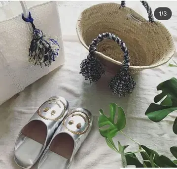 fatia morocco 깅엄 프린지 바스켓 M 블랙