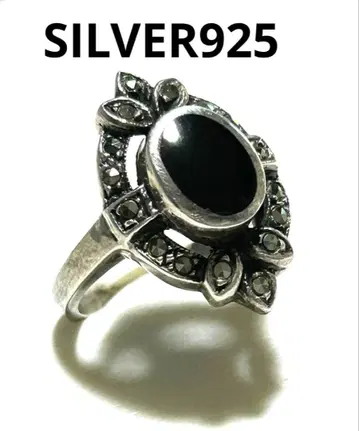 SILVER 925 마카사이트 오닉스 반지