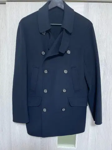 투모로우랜드 네이비 울 피코트 더블 버튼