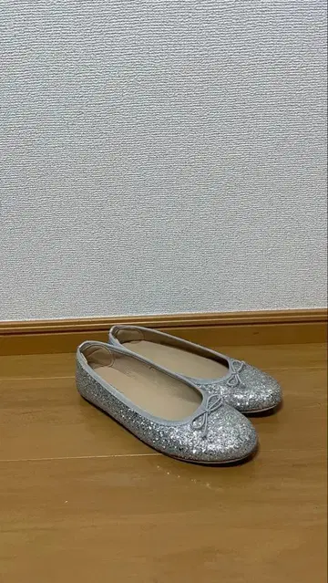 실버 글리터 발레 슈즈