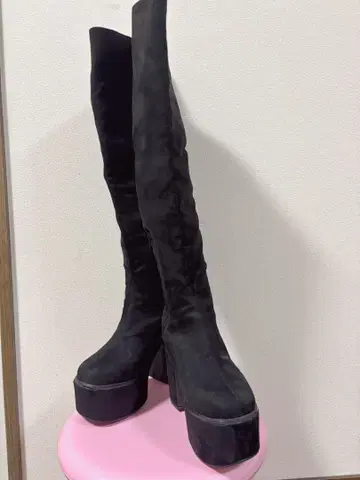 롱 부츠 블랙 무릎 위 스웨이드 가을 겨울 코디