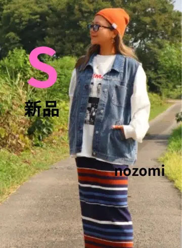 [ 새상품 ] 시마무라nozomi 데님 베스트 S 사이즈 중청 블루