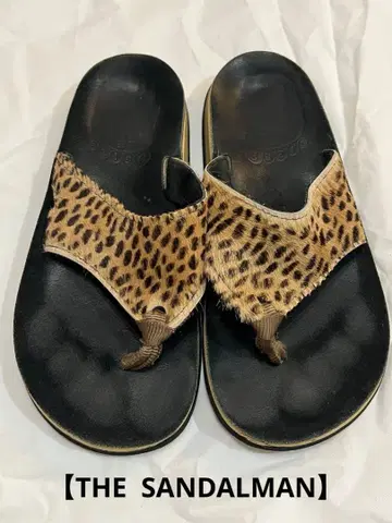 더 샌들맨 비치 와이드 애니멀 송치 레오파드 비치샌들