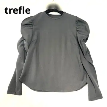 trefle 엘리펀트 상의 BLACK 긴팔 프릴 종이상자 소재