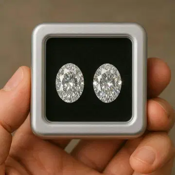 각 1.00ct D-VVS2 트윈즈 오벌 라보그로운 다이아몬드