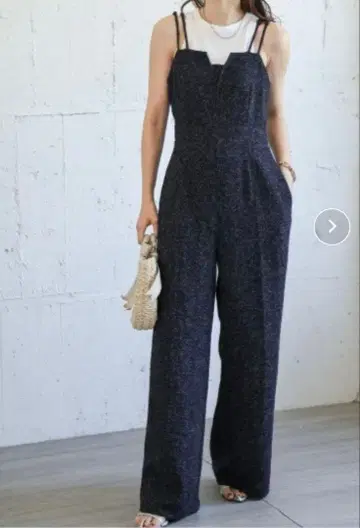 AMELY 뷔스티에풍 트위드 살로펫 L 네이비