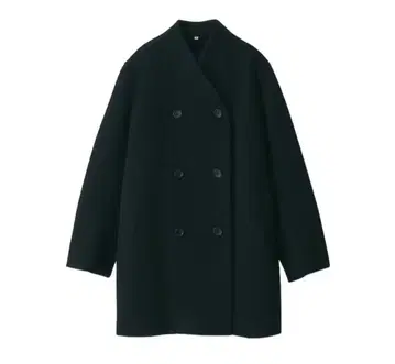 무인양품 MUJI Labo 캐시미어 혼방 노카라 코트 블랙 S