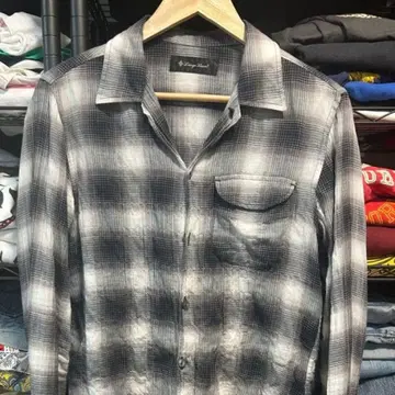 90s 옴브레 체크 셔츠