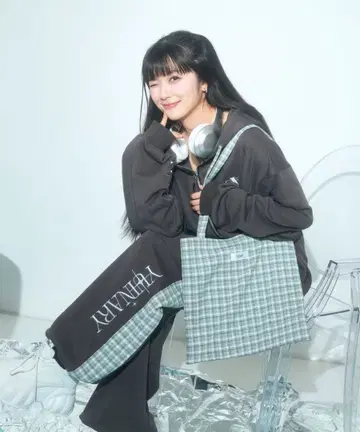 YUINARY 체크 토트백 라이트 블루 유이나 러브 라이브!