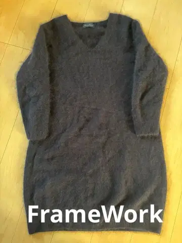 FrameWork V넥 울 원피스 스웨터