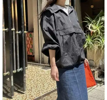 ulu select shop 나일론 후드티 블랙 프리 사이즈