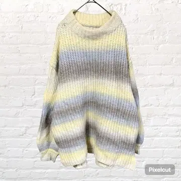 11705 올리브데올리브 그라데이션 니트 스웨터 울 혼방 구제 의류