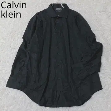 캘빈클라인 긴팔 셔츠 스프레드 칼라 싱글 커프스 블랙 캐주얼