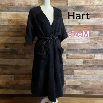 [ 미사용 ] Hart 롱 가운 코트 7부 소매 블랙 알파카 울