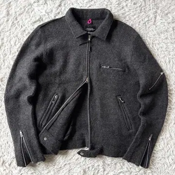 컨디션 최상 굿이너프 집업 자켓 블루종 그레이 3 벨트