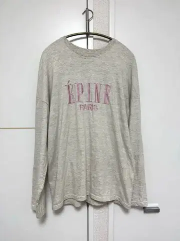 EPINE 롱T 긴팔 티셔츠 그레이 핑크