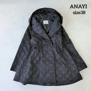 컨디션 최상 ANAYI 아나이 퀼팅 푸드코트 네이비 38