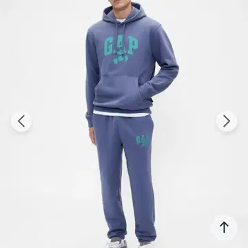 GAP 디즈니 GAP 로고 후드티 조거 팬츠 셋업 블루