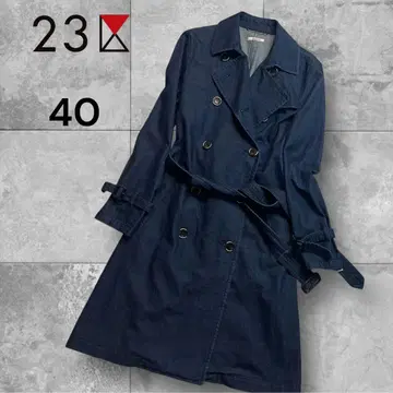 23구 데님 트렌치코트 데님 원단 40 사이즈 벨트 포함