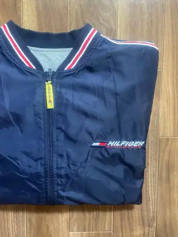 타미힐피거 나일론 자켓 리버서블 구제 의류 트랙 바시티 자켓