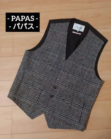 파파스-Papas- 남성용 베스트 그레이 체크
