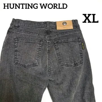 [새상품급] 헌팅월드 데님 블랙 29XL 부츠컷 소가죽 패치 스트레치
