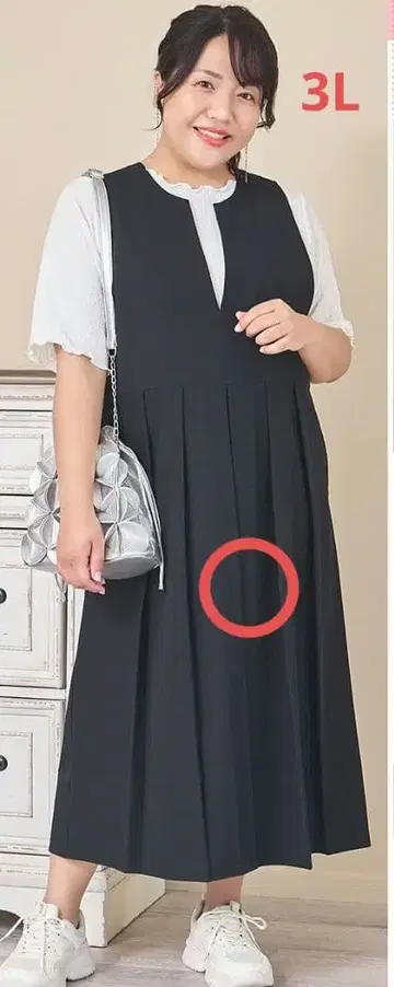시마무라 hina 플리츠 오버롤 스커트 중간 블랙 3L