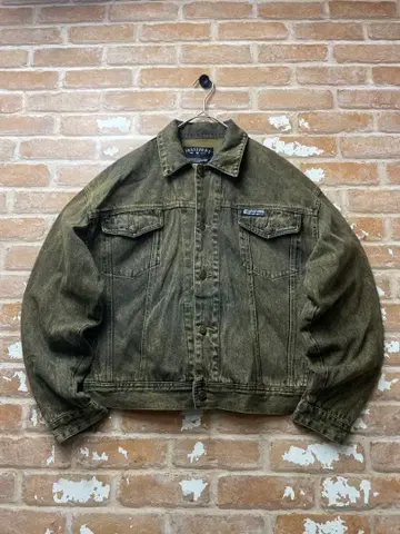 90s 데님 자켓 그런지 y2k 짧은 기장 블리치 데님