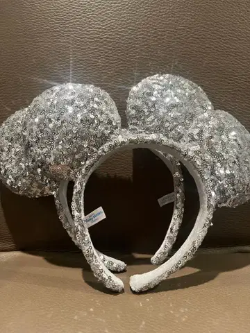 디즈니 미키 모양 머리띠 실버 2세트