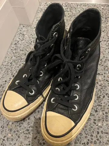 CONVERSE CT70 블랙 가죽 하이컷