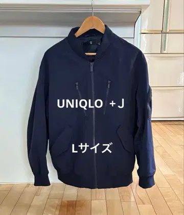 유니클로 플러스j 오버 사이즈 블루종 MA-1 네이비 L 사이즈