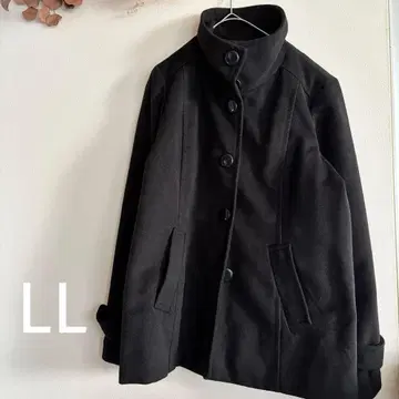 스탠드 칼라 코트 블랙 13호 LL 사이즈 깔끔한 아우터
