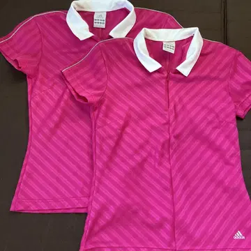 adidas 핑크 피케 셔츠 2장 세트 ( M, L )