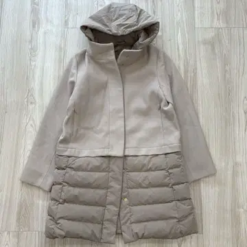 [ 새상품급 ] Hush Puppies 다운 코트 이소재 도킹 베이지 M