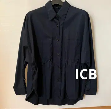 ICB 밀리터리 셔츠 면 100% 네이비