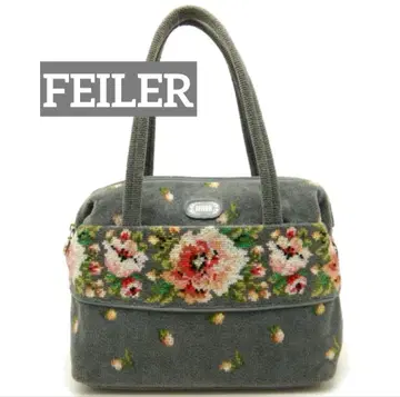 FEILER 페이러 슈니르 직조 핸드백 장미 패턴