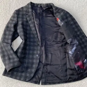 새상품급 Paul Smith 테일러드 자켓 M 꽃무늬 그레이 체크