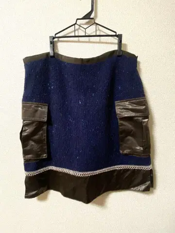 sacai luck 네이비 니트 스커트