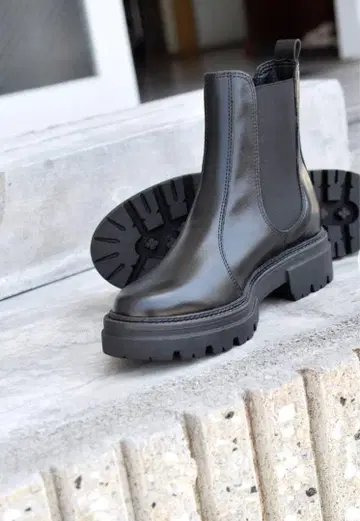 eness 가죽 사이드 고어 첼시 부츠