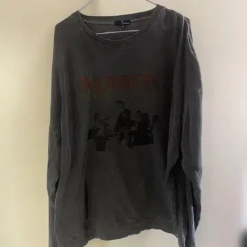 그레이 프린트 오버사이즈 롱 T
