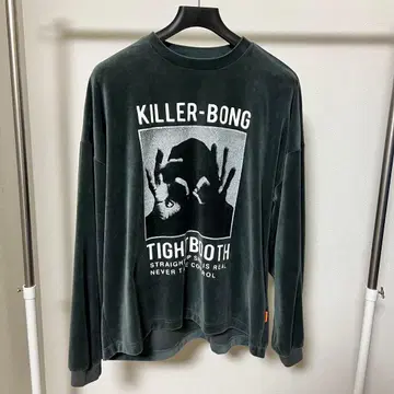 TIGHTBOOTH HAND SIGN VELOUR LS CHARCOAL